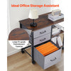 VEVOR Metal File Cabinet, Mobile Filing Cabinet with 3 Fabric Drawers and 2 Open Shelves, Wooden Vertical Filing Storage Cabinets with Wheels for Letter, A4, Legal Size File, Easy Assembly, Brown
