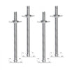 VEVOR 4-Pack Adjustable Leveling Jacks, 18.2 In Adjustable Height & 3307lbs/1500kg Total Load Capacity Scaffold Jacks Feet, Solid Carbon Steel Screw Jacks for Baker-Style Scaffolding Equipment, Silver