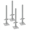 VEVOR 4-Pack Adjustable Leveling Jacks, 18.2 In Adjustable Height & 3307lbs/1500kg Total Load Capacity Scaffold Jacks Feet, Solid Carbon Steel Screw Jacks for Baker-Style Scaffolding Equipment, Silver