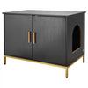 VEVOR Cat Litter Box Enclosure Furniture, 27.6 in Hidden Litter Box Cabinet with Metal Legs & Handle, Modern Style Cat Washroom House End Table, Fit Most of Litterbox, for Bedroom Living Room