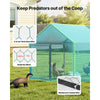 VEVOR Metal Chicken Coop for 4-6 Chickens, 3.3 x 6.6 x 3.3 ft, Small Chicken Cage with Waterproof Cover & Double Doors, Spire Roof Poultry Run Compatible with Wooden Coops, for Rabbit Hen Goose Duck