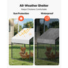 VEVOR Metal Chicken Coop for 4-6 Chickens, 3.3 x 6.6 x 3.3 ft, Small Chicken Cage with Waterproof Cover & Double Doors, Spire Roof Poultry Run Compatible with Wooden Coops, for Rabbit Hen Goose Duck