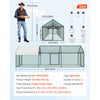 VEVOR Metal Chicken Coop for 6-8 Chickens 3.3x9.8x3.3 ft Small Chicken Cage, Spire Roof Poultry Run with Waterproof Cover & 3 Doors, Compatible with Wooden Coops, for Rabbit Hen Goose Duck, Backyard