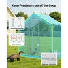 VEVOR Large Metal Chicken Coop,6.6 x 3.3 x 6.6 ft, Walk-in Chicken Run House with Waterproof Cover & Sturdy Frame, Spire Roof Poultry Cage Duck Pen for Rabbit Hen Goose Outdoor Backyard Farm Use