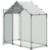 VEVOR Large Metal Chicken Coop,6.6 x 3.3 x 6.6 ft, Walk-in Chicken Run House with Waterproof Cover & Sturdy Frame, Spire Roof Poultry Cage Duck Pen for Rabbit Hen Goose Outdoor Backyard Farm Use