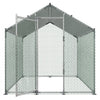 VEVOR Large Metal Chicken Coop 6.6x6.6x6.6 ft Walk-in Chicken Run House, Spire Roof Hen House Enclosure with Cover and Security Lock, Outdoor Duck Rabbit Cage Poultry Pen for Backyard, Farm, Yard