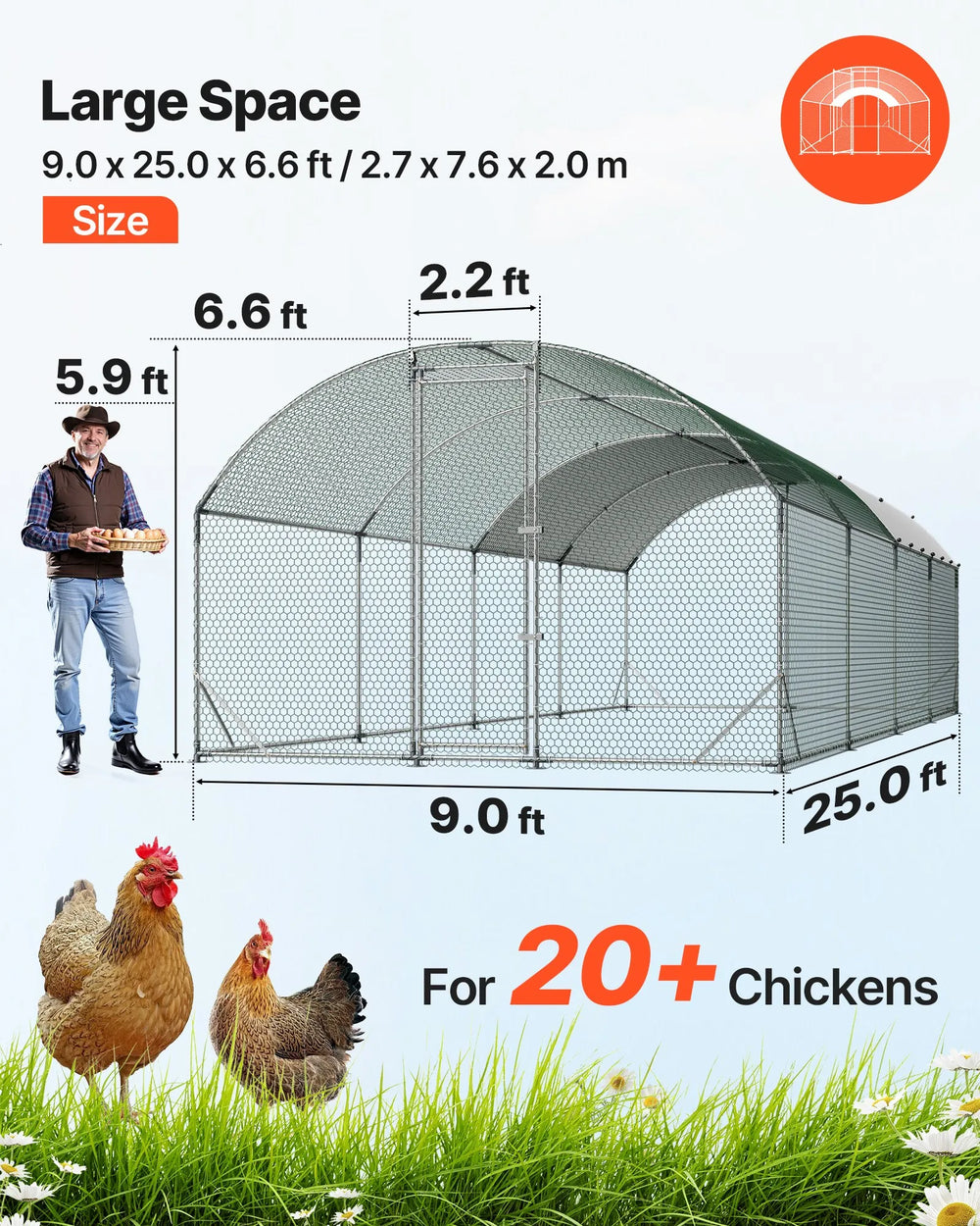 VEVOR Large Metal Chicken Coop - Image 2