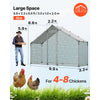 VEVOR Large Metal Chicken Coop,9.8 x 3.3 x 6.6 ft, Walk-in Chicken Run House with Waterproof Cover & Sturdy Frame, Spire Roof Poultry Cage Duck Pen for Rabbit Hen Goose Outdoor Backyard Farm Use