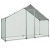 VEVOR Large Metal Chicken Coop,9.8 x 3.3 x 6.6 ft, Walk-in Chicken Run House with Waterproof Cover & Sturdy Frame, Spire Roof Poultry Cage Duck Pen for Rabbit Hen Goose Outdoor Backyard Farm Use