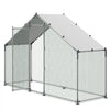 VEVOR Large Metal Chicken Coop,9.8 x 3.3 x 6.6 ft, Walk-in Chicken Run House with Waterproof Cover & Sturdy Frame, Spire Roof Poultry Cage Duck Pen for Rabbit Hen Goose Outdoor Backyard Farm Use
