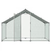 VEVOR Large Metal Chicken Coop,9.8 x 3.3 x 6.6 ft, Walk-in Chicken Run House with Waterproof Cover & Sturdy Frame, Spire Roof Poultry Cage Duck Pen for Rabbit Hen Goose Outdoor Backyard Farm Use