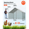 VEVOR Metal Chicken Coop, 9.8x6.5x6.5ft Large Walk-in Chicken Runs with Cover, Spire Roof Hen House Enclosure with Security Lock, Outdoor Duck Rabbit Cage Poultry Pen for Backyard, Farm, Yard