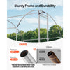 VEVOR Metal Chicken Coop, 9.8x6.5x6.5ft Large Walk-in Chicken Runs with Cover, Doom Roof Hen House Enclosure with Security Lock, Outdoor Duck Rabbit Cage Poultry Pen for Backyard, Farm, Yard