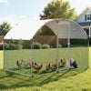 VEVOR Metal Chicken Coop, 9.8x6.5x6.5ft Large Walk-in Chicken Runs with Cover, Doom Roof Hen House Enclosure with Security Lock, Outdoor Duck Rabbit Cage Poultry Pen for Backyard, Farm, Yard