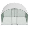 VEVOR Metal Chicken Coop, 9.8x6.5x6.5ft Large Walk-in Chicken Runs with Cover, Doom Roof Hen House Enclosure with Security Lock, Outdoor Duck Rabbit Cage Poultry Pen for Backyard, Farm, Yard