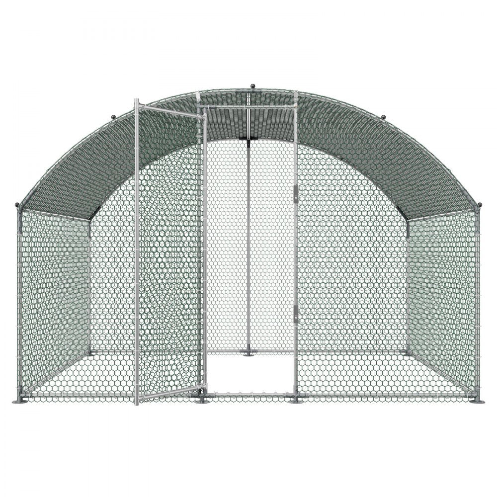 VEVOR Large Metal Chicken Coop 9.8x6.6x6.6 ft Walk-in Chicken Run House, Doom Roof Hen House Enclosure with Cover and Security Lock, Outdoor Duck Rabbit Cage Poultry Pen for Backyard, Farm, Yard Use