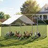 VEVOR Large Metal Chicken Coop,9.8 x 9.8 x 6.6 ft, Walk-in Chicken Run House with Waterproof Cover & Sturdy Frame, Spire Roof Poultry Cage Duck Pen for Rabbit Hen Goose Outdoor Backyard Farm Use