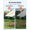 VEVOR Large Metal Chicken Coop, 9.8 x 9.8 x 6.6 ft, Walk-in Chicken Run House with Waterproof Cover & Sturdy Frame, Spire Roof Poultry Cage Duck Pen for Rabbit Hen Goose Outdoor Backyard Farm Use
