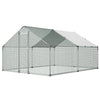 VEVOR Large Metal Chicken Coop, 9.8 x 13.1 x 6.6 ft, Walk-in Chicken Runs with Waterproof Cover, Spire Roof Hen House Enclosure with Lock, Outdoor Duck Rabbit Cage Poultry Pen for Backyard, Farm, Yard