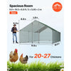 VEVOR Large Metal Chicken Coop 9.8x19.5x6.6 ft Walk-in Chicken Run House, Spire Roof Hen House Enclosure with Cover and Security Lock, Outdoor Duck Rabbit Cage Poultry Pen for Backyard, Farm, Yard