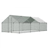 VEVOR Large Metal Chicken Coop 9.8x19.5x6.6 ft Walk-in Chicken Run House, Spire Roof Hen House Enclosure with Cover and Security Lock, Outdoor Duck Rabbit Cage Poultry Pen for Backyard, Farm, Yard