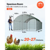 VEVOR Large Metal Chicken Coop, 9.8 x 19.7 x 6.6 ft, Walk-in Chicken Runs with Waterproof Cover, Dome Roof Hen House Enclosure with Lock, Outdoor Duck Rabbit Cage Poultry Pen for Backyard, Farm, Yard
