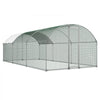 VEVOR Large Metal Chicken Coop, 9.8 x 19.7 x 6.6 ft, Walk-in Chicken Runs with Waterproof Cover, Dome Roof Hen House Enclosure with Lock, Outdoor Duck Rabbit Cage Poultry Pen for Backyard, Farm, Yard