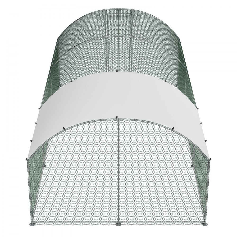 VEVOR Large Metal Chicken Coop, 9.8 x 19.7 x 6.6 ft, Walk-in Chicken Runs with Waterproof Cover, Dome Roof Hen House Enclosure with Lock, Outdoor Duck Rabbit Cage Poultry Pen for Backyard, Farm, Yard