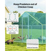 VEVOR Large Metal Chicken Coop, 9.8 x 26.2 x 6.6 ft, Walk-in Chicken Runs with Waterproof Cover, Spire Roof Hen House Enclosure with Lock, Outdoor Duck Rabbit Cage Poultry Pen for Backyard, Farm, Yard