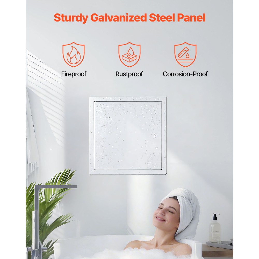 VEVOR Access Panel for Drywall, 13.3 x 13.3 in Galvanized Steel Access Door, Easy Install Hinged Service Panel with Screwdriver Latch, for Ceiling Plumbing Electrical, 12.4 x 12.4 in Cutout Size White