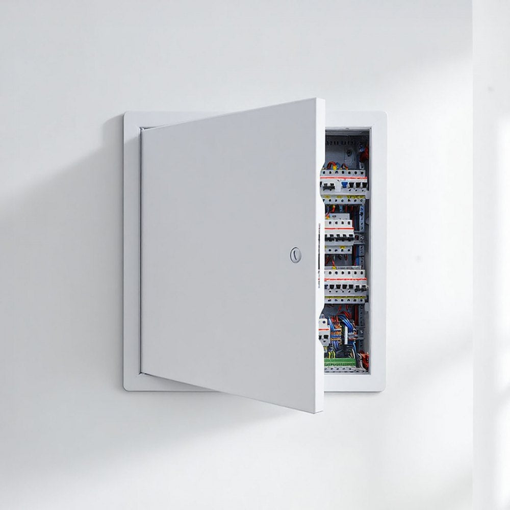 VEVOR Access Panel for Drywall, 19.2 x 19.2 in Galvanized Steel Access Door, Easy Install Hinged Service Panel with Screwdriver Latch, for Ceiling Plumbing Electrical, 18.4 x 18.4 in Cutout Size White