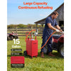 VEVOR 15 Gallon Fuel Gas Caddy, Carbon Steel, Portable Fuel Transfer Storage Tank with Manual Pump & Rolling Wheels, Gasoline Diesel Can Container, for Cars, Lawn Mowers, ATVs, Boats, Motorcycles, Red
