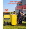VEVOR 30 Gallon Diesel Caddy, Carbon Steel, Portable Diesel Transfer Storage Tank with Electric Pump, 4 Rolling Wheels, Transfer Can Container, for Tractors, Forklifts, Loaders, Farm Equipment, Yellow
