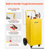 VEVOR 30 Gallon Diesel Caddy, Carbon Steel, Portable Diesel Transfer Storage Tank with Electric Pump, 4 Rolling Wheels, Transfer Can Container, for Tractors, Forklifts, Loaders, Farm Equipment, Yellow