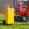 VEVOR 30 Gallon Diesel Caddy, Carbon Steel, Portable Diesel Transfer Storage Tank with Electric Pump, 4 Rolling Wheels, Transfer Can Container, for Tractors, Forklifts, Loaders, Farm Equipment, Yellow