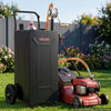 VEVOR 35 Gallon Fuel Gas Caddy, Carbon Steel, Portable Fuel Transfer Storage Tank with Manual Pump & 4 Wheels, Gasoline Diesel Can Container, for Cars, Lawn Mowers, ATVs, Boats, Motorcycles, Black