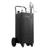 VEVOR 35 Gallon Fuel Gas Caddy, Carbon Steel, Portable Fuel Transfer Storage Tank with Manual Pump & 4 Wheels, Gasoline Diesel Can Container, for Cars, Lawn Mowers, ATVs, Boats, Motorcycles, Black