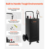VEVOR 30 Gallon Fuel Gas Caddy, Carbon Steel, Portable Fuel Transfer Storage Tank with Manual Pump & 2 Wheels, Gasoline Diesel Can Container, for Cars, Lawn Mowers, ATVs, Boats, Motorcycles, Black