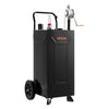 VEVOR 30 Gallon Fuel Gas Caddy, Carbon Steel, Portable Fuel Transfer Storage Tank with Manual Pump & 2 Wheels, Gasoline Diesel Can Container, for Cars, Lawn Mowers, ATVs, Boats, Motorcycles, Black