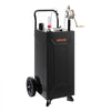 VEVOR 30 Gallon Fuel Gas Caddy, Carbon Steel, Portable Fuel Transfer Storage Tank with Manual Pump & 2 Wheels, Gasoline Diesel Can Container, for Cars, Lawn Mowers, ATVs, Boats, Motorcycles, Black