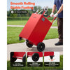 VEVOR 40 Gallon Fuel Gas Caddy, Carbon Steel, Portable Fuel Transfer Storage Tank with Manual Pump and 4 Wheels, Gasoline Diesel Can Container, for Cars, Lawn Mowers, ATVs, Boats, Motorcycles, Red