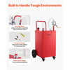 VEVOR 40 Gallon Fuel Gas Caddy, Carbon Steel, Portable Fuel Transfer Storage Tank with Manual Pump and 4 Wheels, Gasoline Diesel Can Container, for Cars, Lawn Mowers, ATVs, Boats, Motorcycles, Red
