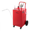 VEVOR 40 Gallon Fuel Gas Caddy, Carbon Steel, Portable Fuel Transfer Storage Tank with Manual Pump and 4 Wheels, Gasoline Diesel Can Container, for Cars, Lawn Mowers, ATVs, Boats, Motorcycles, Red