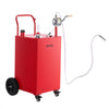 VEVOR 40 Gallon Fuel Gas Caddy, Carbon Steel, Portable Fuel Transfer Storage Tank with Manual Pump and 4 Wheels, Gasoline Diesel Can Container, for Cars, Lawn Mowers, ATVs, Boats, Motorcycles, Red