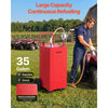 VEVOR 35 Gallon Fuel Gas Caddy, Carbon Steel, Portable Fuel Transfer Storage Tank with Manual Pump and 4 Wheels, Gasoline Diesel Can Container, for Cars, Lawn Mowers, ATVs, Boats, Motorcycles, Red