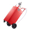 VEVOR 35 Gallon Fuel Gas Caddy, Carbon Steel, Portable Fuel Transfer Storage Tank with Manual Pump and 4 Wheels, Gasoline Diesel Can Container, for Cars, Lawn Mowers, ATVs, Boats, Motorcycles, Red