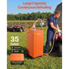 VEVOR 35 Gallon Fuel Gas Caddy, Carbon Steel, Portable Fuel Transfer Storage Tank with Manual Pump & 4 Wheels, Gasoline Diesel Can Container, for Cars, Lawn Mowers, ATVs, Boats, Motorcycles, Orange