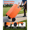 VEVOR 35 Gallon Fuel Gas Caddy, Carbon Steel, Portable Fuel Transfer Storage Tank with Manual Pump & 4 Wheels, Gasoline Diesel Can Container, for Cars, Lawn Mowers, ATVs, Boats, Motorcycles, Orange
