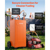 VEVOR 35 Gallon Fuel Gas Caddy, Carbon Steel, Portable Fuel Transfer Storage Tank with Manual Pump & 4 Wheels, Gasoline Diesel Can Container, for Cars, Lawn Mowers, ATVs, Boats, Motorcycles, Orange