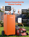 VEVOR 35 Gallon Fuel Gas Caddy, Carbon Steel, Portable Fuel Transfer Storage Tank with Manual Pump & 4 Wheels, Gasoline Diesel Can Container, for Cars, Lawn Mowers, ATVs, Boats, Motorcycles, Orange